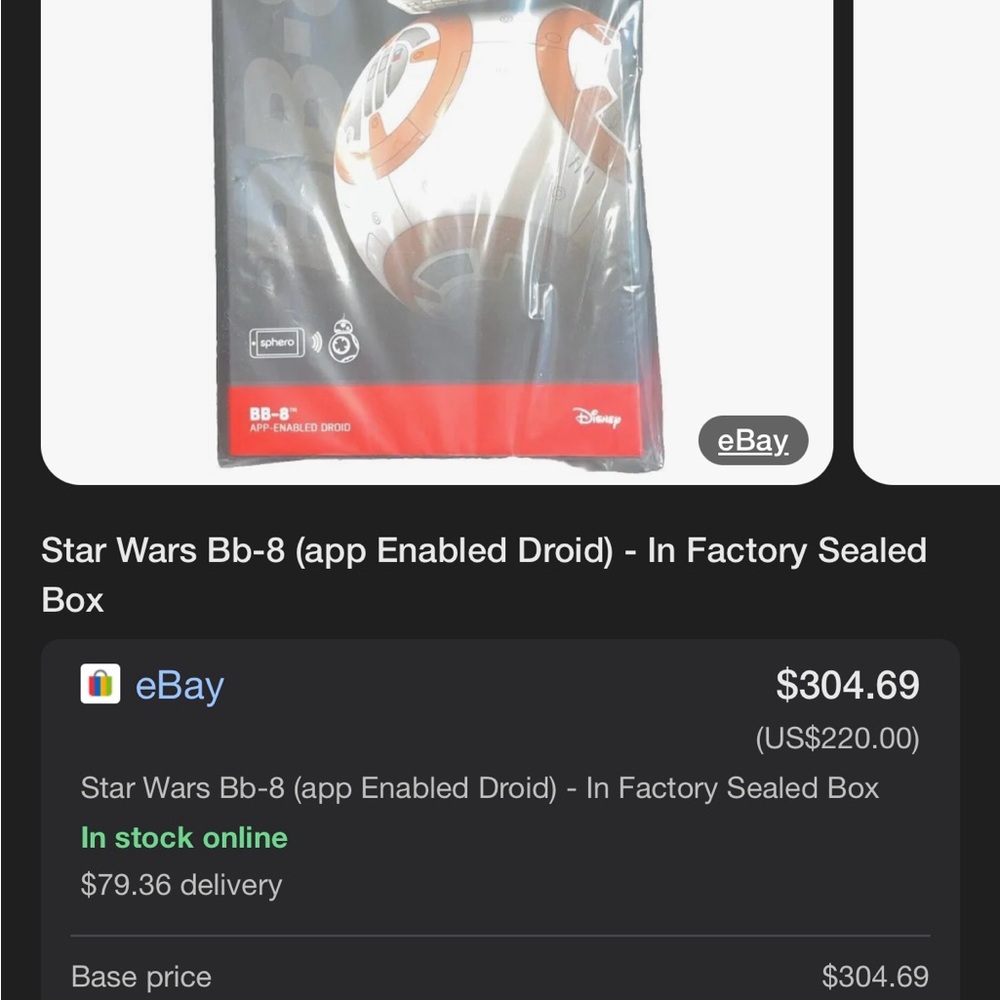New Sealed In Box Sphero Star Wars BB-8 App Controlled Droid Robot